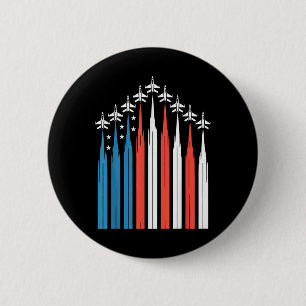 4. Juli Fighter Jet Flugzeug US-Flagge unabhängig Button