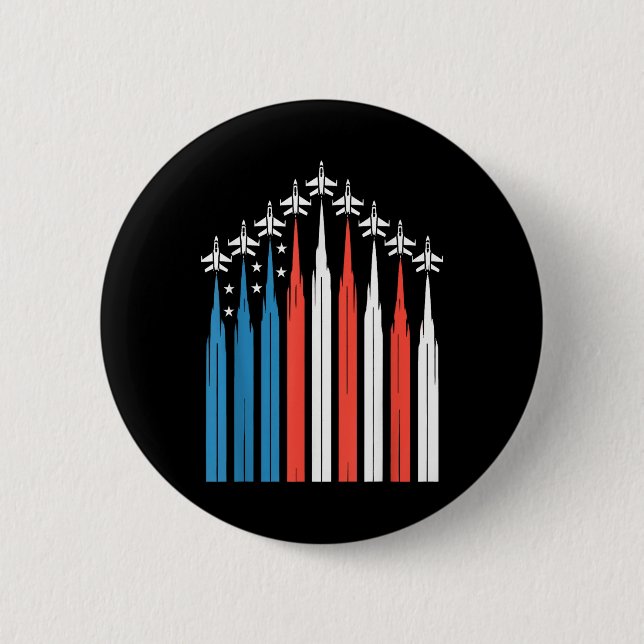 4. Juli Fighter Jet Flugzeug US-Flagge unabhängig Button (Vorderseite)
