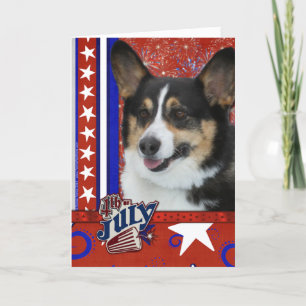 4. Juli Firecracker - Corgi Karte