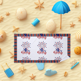 4. Juli Firecracker Patriotic Vibes Star Streifen Strandtuch