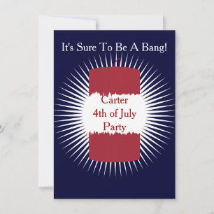 4. Juli Firecracker Red, White and Blue Einladung