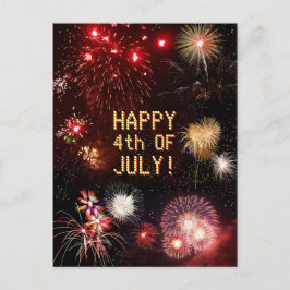 4. Juli Fireworks Postcard Postkarte