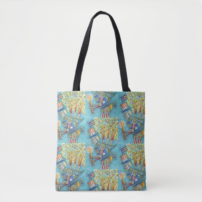 4. JULI FIREWORKS ROBOT, STEAMPUNK TOTE BAG (Vorderseite)