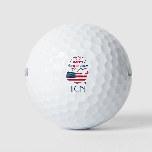 4. Juli Fireworks USA Red White Blue Flag Golfball (Vorderseite)