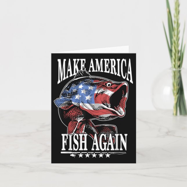 4. Juli Fischen - Amerika wieder fischen Karte (Vorderseite)