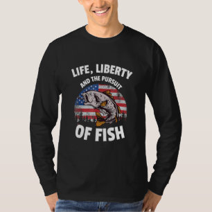 4. Juli Fischen amerikanischer Fahne T-Shirt