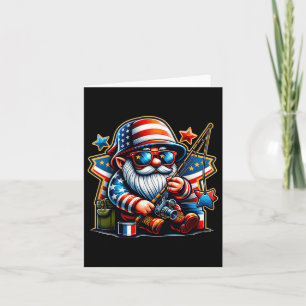 4. Juli Fischen Gnome Patriotic Fishing Lover Karte