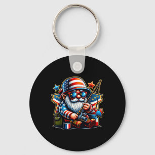 4. Juli Fischen Gnome Patriotic Fishing Lover Schlüsselanhänger