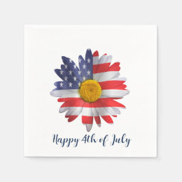 4. Juli Flag Daisy Serviette