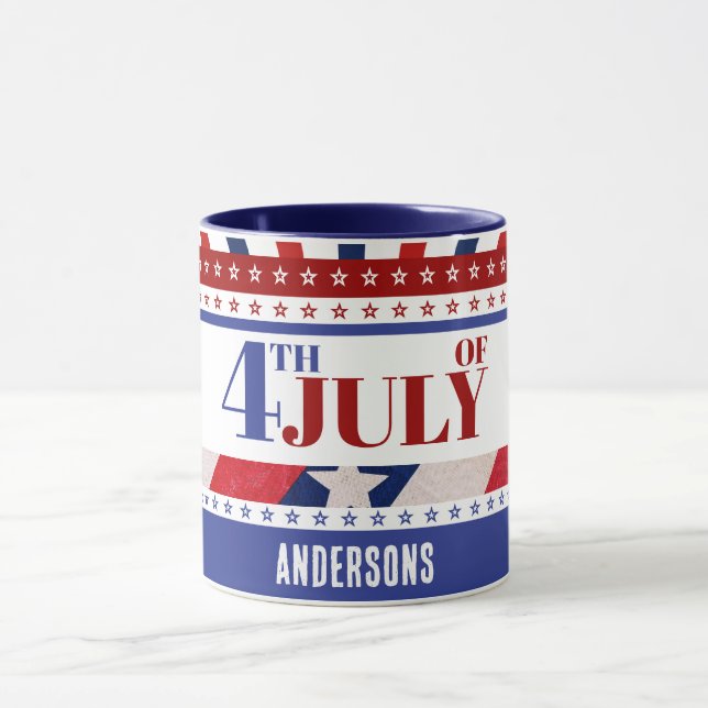 4. Juli Flag of America Künstlerisch Custom Tasse (Zentrum)