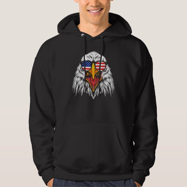 4. Juli Flag Patriotische USA Adler der Freiheit Hoodie (Vorderseite)