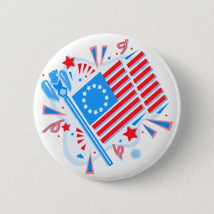 4. Juli Flagge Button
