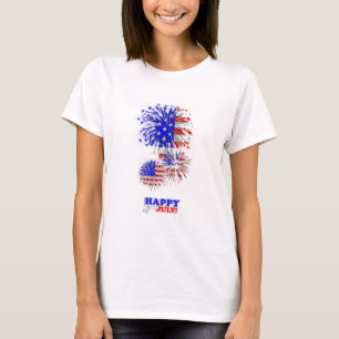 4. Juli Flagge-Feuerwerks-Trägershirt T-Shirt