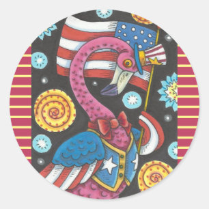 4. JULI FLAMINGO STICKERS RUNDE * Blatt