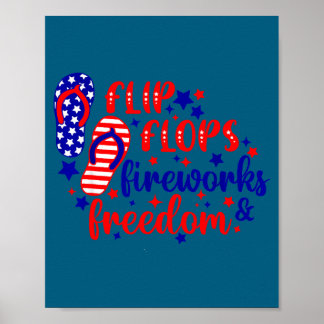 4. Juli Flip Flops Feuerwerk &amp; Freiheit Poster