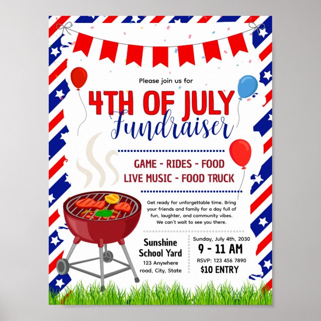 4. Juli Flyer Vorlage Poster (Vorne)