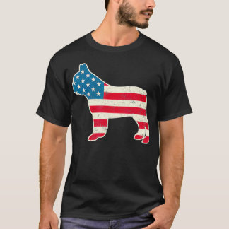 4. Juli Französisch Bulldog American Flag USA T-Shirt