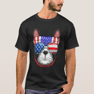 4. Juli Französische Bulldogge Amerikanische Flagg T-Shirt