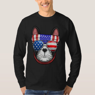4. Juli Französische Bulldogge Amerikanische Flagg T-Shirt