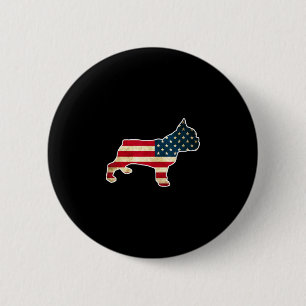 4. Juli Französische Bulldogge Hund Amerikanische Button