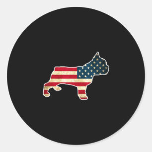 4. Juli Französischer Bulldoghund amerikanische Fl Runder Aufkleber