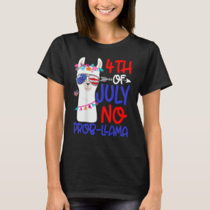 4. Juli Frauen Kein Prob Llama USA-Flagge Für Männ T-Shirt