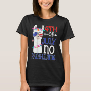4. Juli Frauen Kein Prob Llama USA-Flagge Für Männ T-Shirt