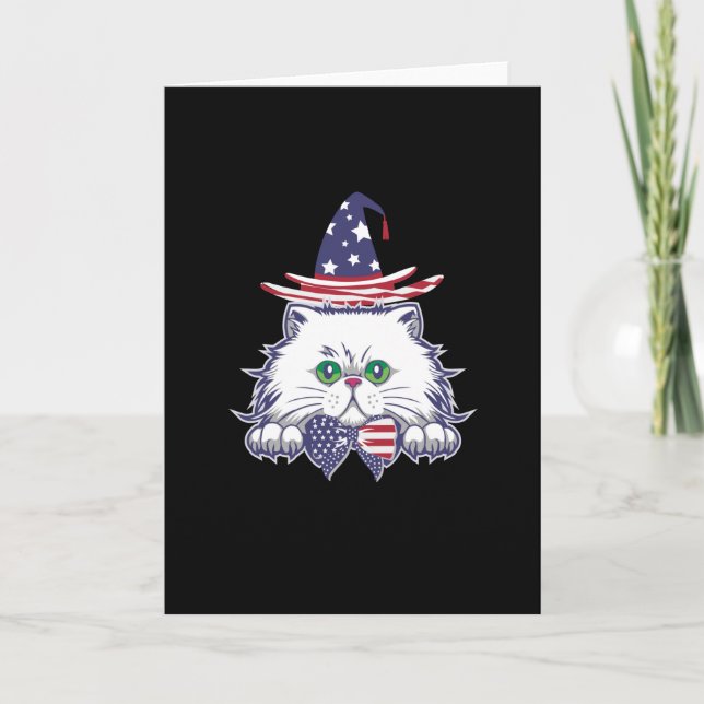 4. Juli Freedom USA Patriotic Cat Karte (Vorderseite)