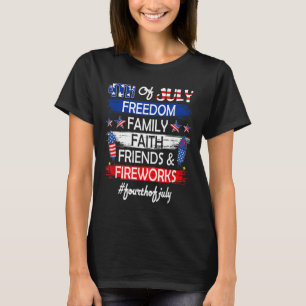 4. Juli Freiheit Familie Freunde Feuerwerk Stolz T-Shirt