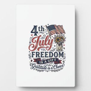 4. Juli Freiheitsdank Vintage-Shirt-Design Fotoplatte