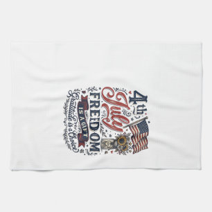 4. Juli Freiheitsdank Vintage-Shirt-Design Geschirrtuch