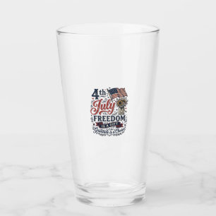 4. Juli Freiheitsdank Vintage-Shirt-Design Glas