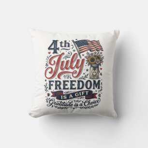 4. Juli Freiheitsdank Vintage-Shirt-Design Kissen