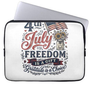 4. Juli Freiheitsdank Vintage-Shirt-Design Laptopschutzhülle