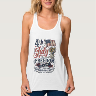 4. Juli Freiheitsdank Vintage-Shirt-Design Tank Top