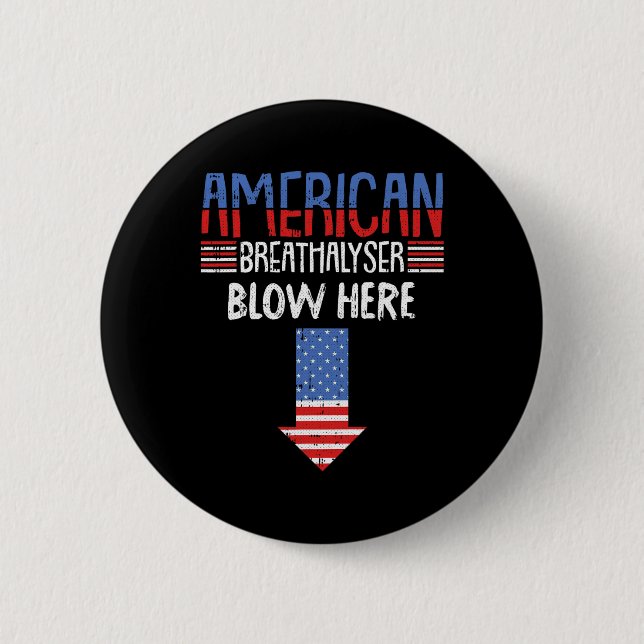 4. Juli Funny American Flag Patriotic Button (Vorderseite)