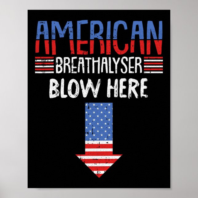 4. Juli Funny American Flag Patriotic Poster (Vorne)