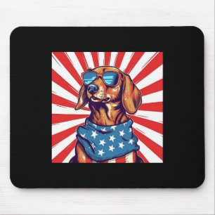 4. Juli Funny Dachsund Weiner Dog Würstchen Usa A Mousepad