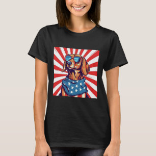 4. Juli Funny Dachsund Weiner Dog Würstchen Usa A T-Shirt