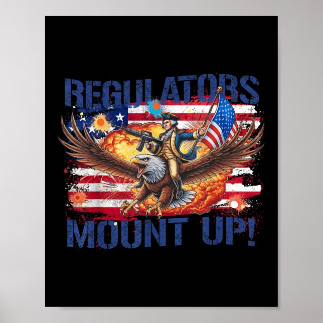 4. Juli Funny Independence Regulators Patrioti Poster (Vorne)