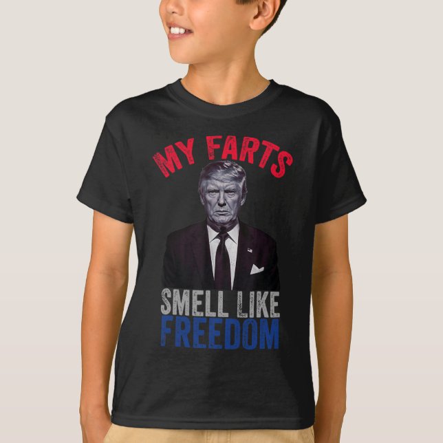 4. Juli Funny Trump Patriotic meine Furzen riechen T-Shirt (Vorderseite)