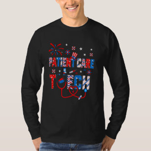 4. Juli für Frauen Stethoscope Patientenbetreuung  T-Shirt