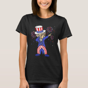 4. Juli Für Kinder Dabbing Onkel Sam Jungen Männer T-Shirt