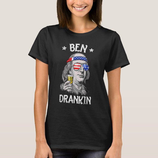 4. Juli für Männer Ben Drankin Benjamin Franklin T-Shirt (Vorderseite)