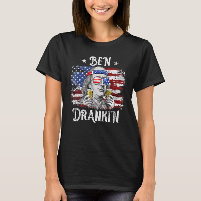 4. Juli für Männer Ben Drankin Benjamin Franklin T-Shirt (Vorderseite)