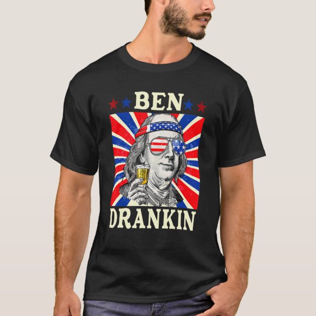 4. Juli für Männer Ben Drankin T-Shirt (Vorderseite)
