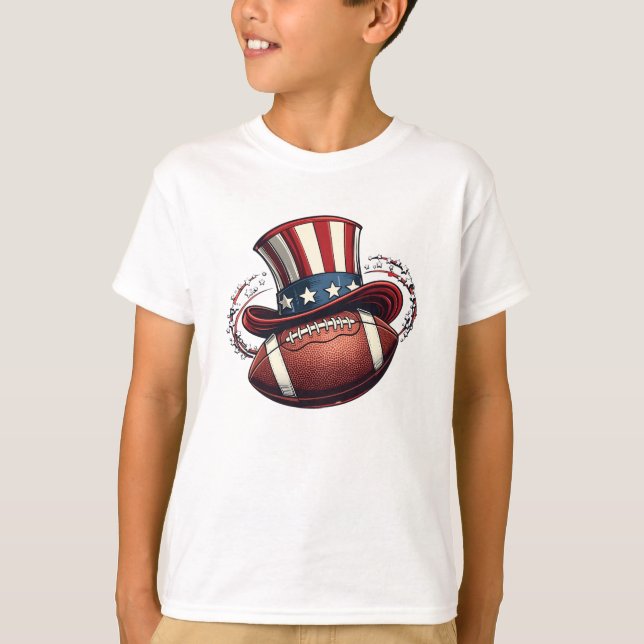 4. Juli Fußball Patriotic Player Men Boys Kind T-Shirt (Vorderseite)
