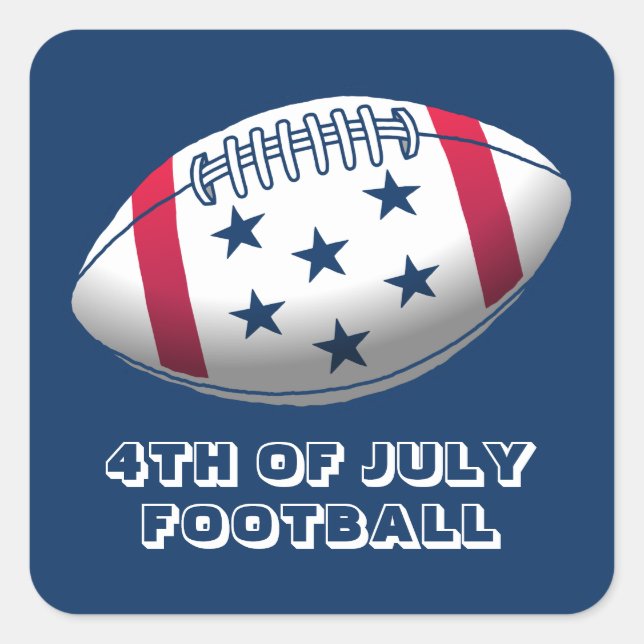 4. Juli Fußball Quadratischer Aufkleber (Vorderseite)