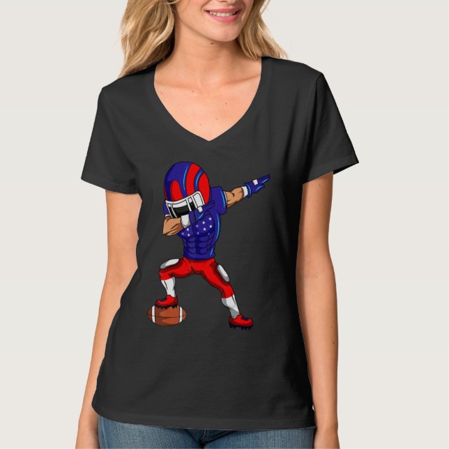4. Juli Fußball über die USA Sport American Fl T-Shirt (Vorderseite)