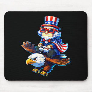 4. Juli Gamer Patriotischer Onkel Sam Retro Pixel Mousepad